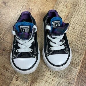 Converse Chuck Taylor All Star Size 6 Shoes Black & Purple Double Tongue Unisex